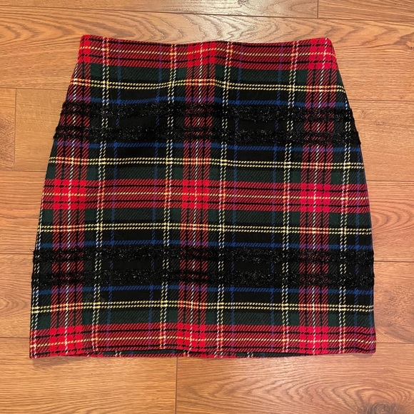 J. Crew Lurex Stewart Tartan Mini Skirt - Picture 2 of 7
